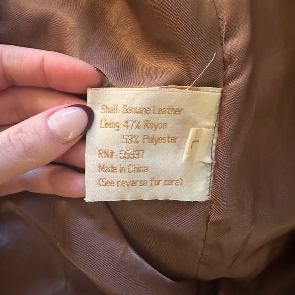 Vintage Suede Oversized Newport Harbor Brown Women's Leather Jacket - Picture 4 of 9